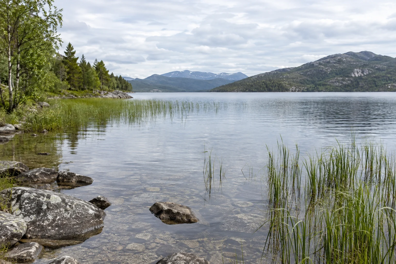 Åpent vann ved norsk innsjø